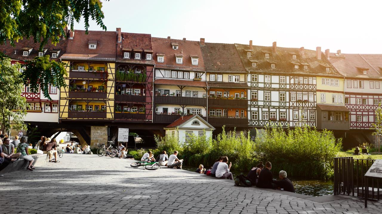 Blick auf die Krämerbrücke in Erfurt